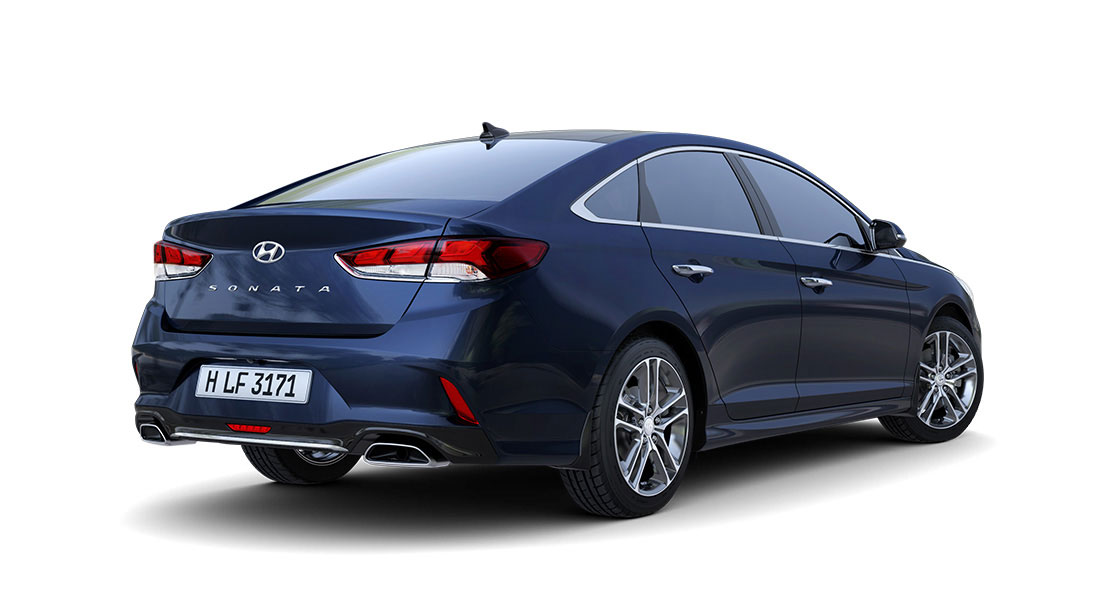Right side rear view of grand blue sonata